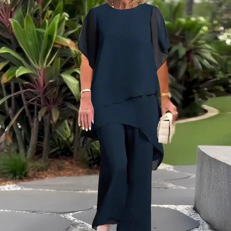 Valeria | Elegante Drapé Palazzo Broek Set