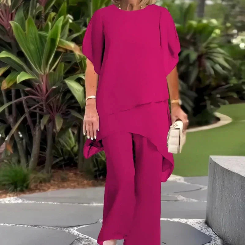 Valeria | Elegante Drapé Palazzo Broek Set