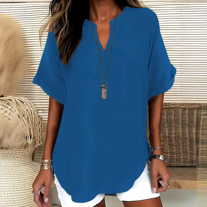 Daniela | Stijlvolle Mid Sleeve V-Hals Blouse