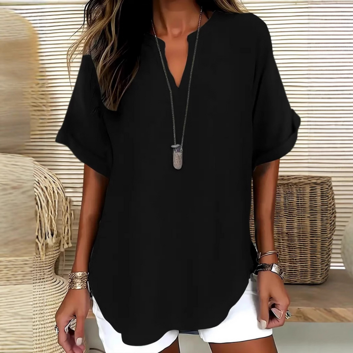 Daniela | Stijlvolle Mid Sleeve V-Hals Blouse