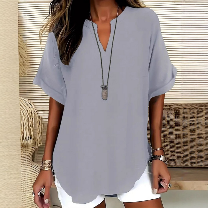 Daniela | Stijlvolle Mid Sleeve V-Hals Blouse