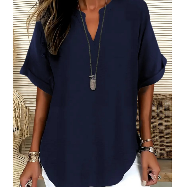 Daniela | Stijlvolle Mid Sleeve V-Hals Blouse
