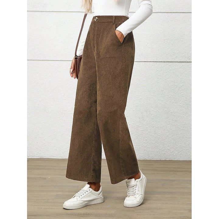 Simone | Brede-Pijpen Hoge Taille Broek