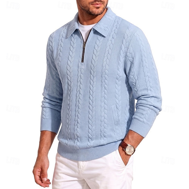 Chase | Textured Quarter-Zip Sweater