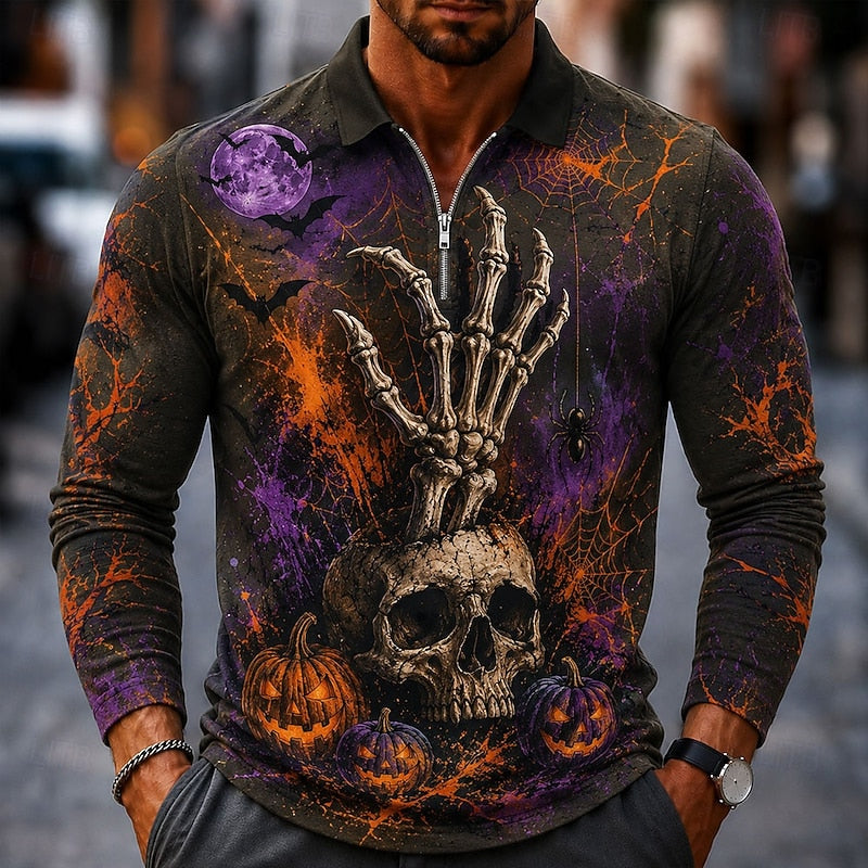 Bram | Halloween Zip Langsleeve Polo Shirt