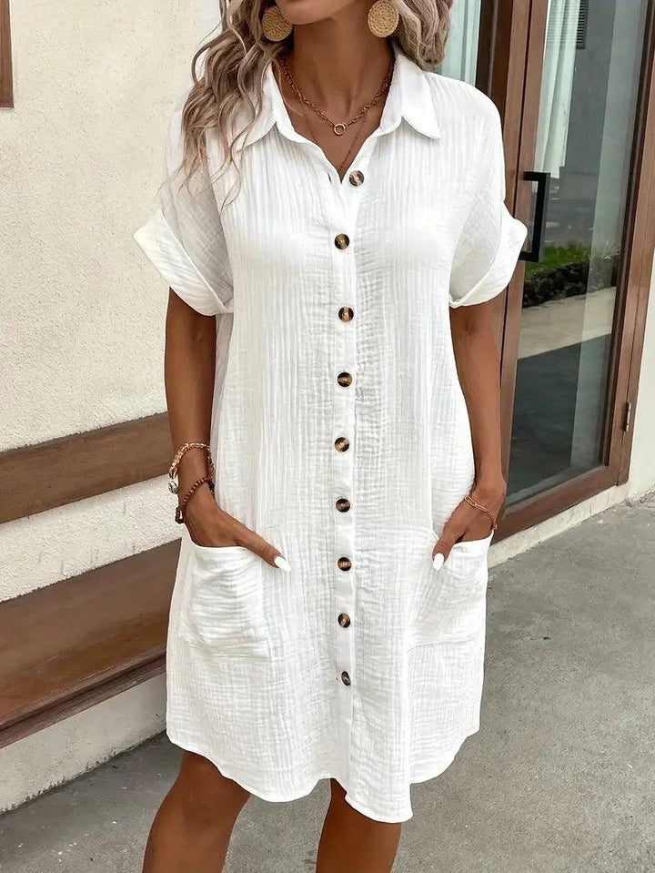 Michelle | Tijdloze V-hals Blouse Jurk