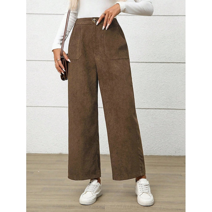 Simone | Brede-Pijpen Hoge Taille Broek