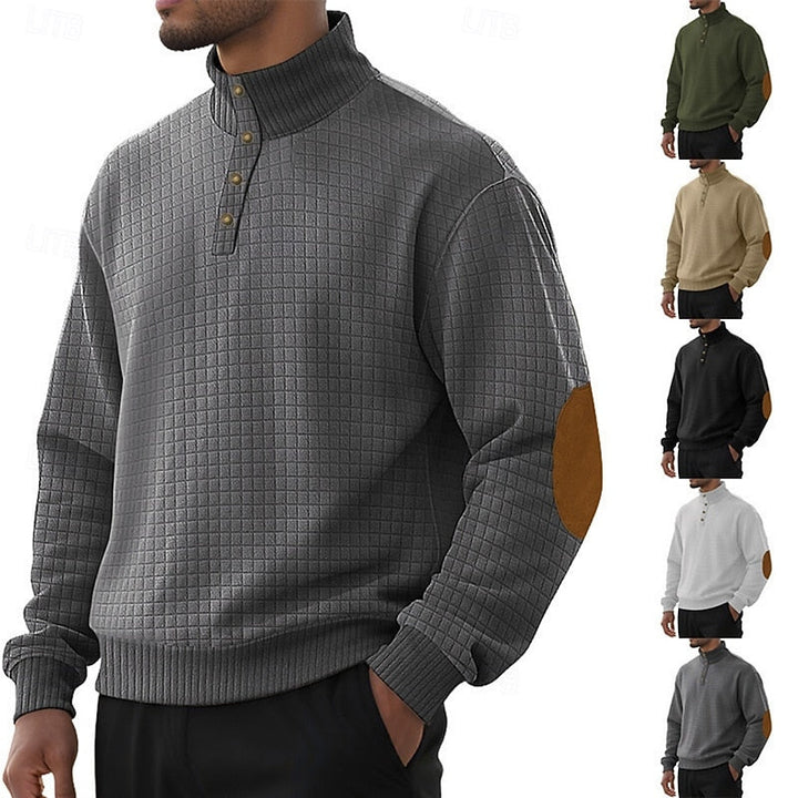 Garrett | Textured Staande-Kraag Pullover