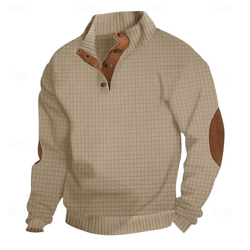 Garrett | Textured Staande-Kraag Pullover