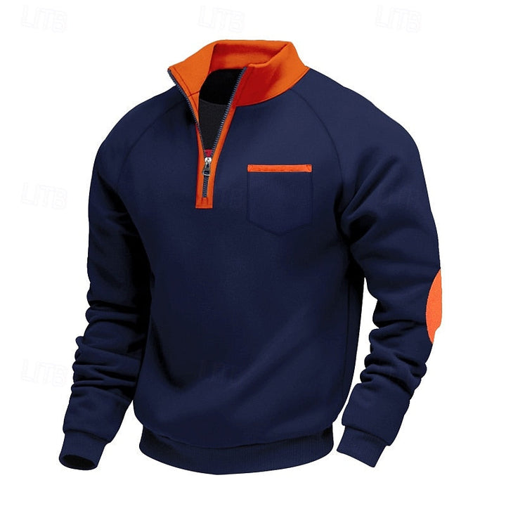 Keith | Kwart-Zip Kleurblok Pullover