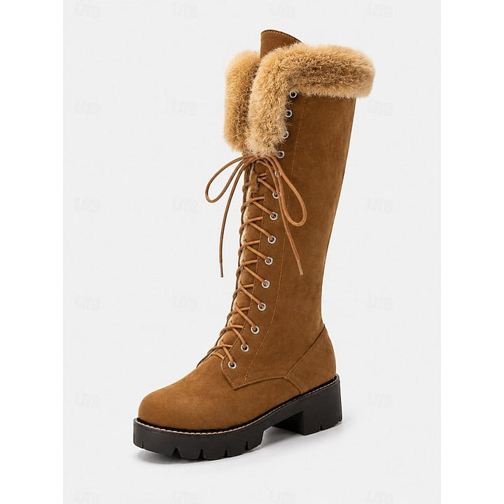 Aurelia | Gezellige Veterschoenen tot de Knie voor de Winter