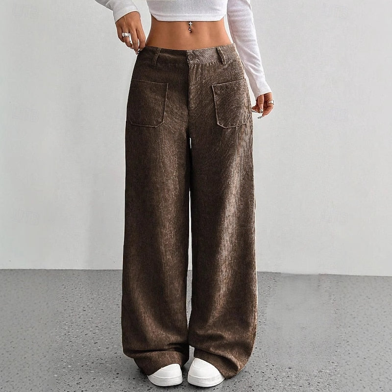 Rosalie | Brede-Pijpen Hoge Taille Broek