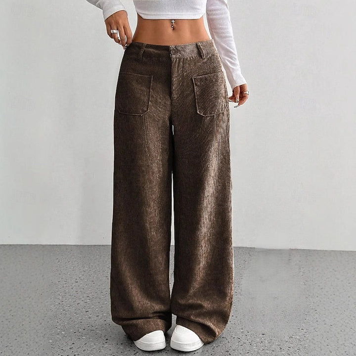 Rosalie | Brede-Pijpen Hoge Taille Broek