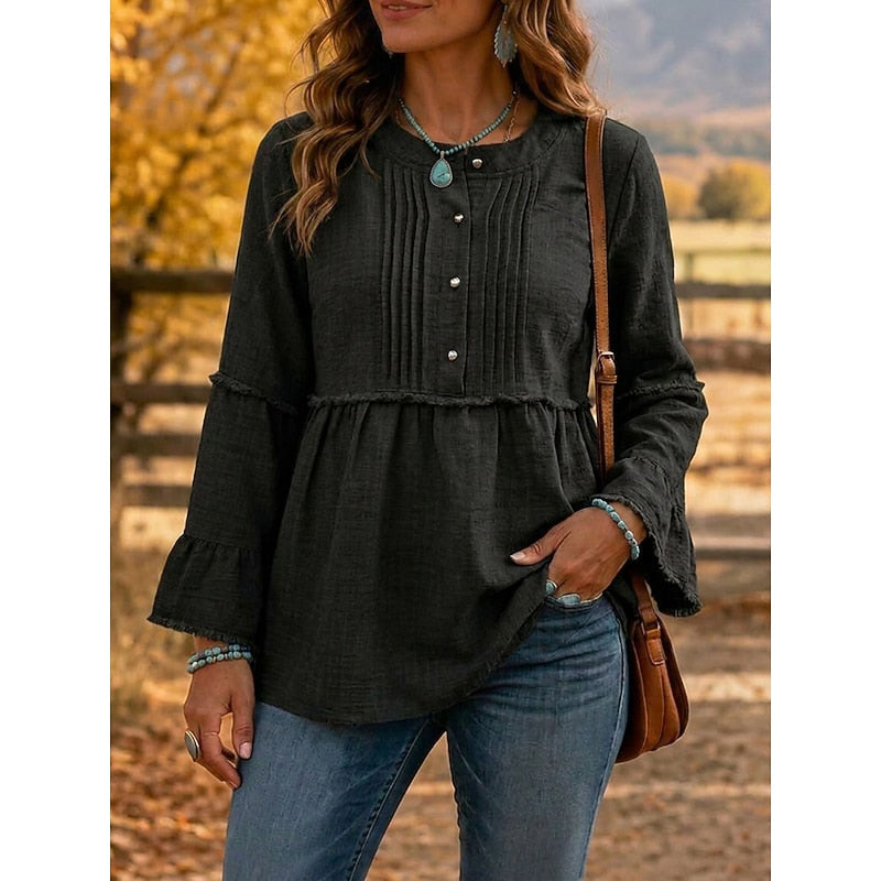 Rosalyn | Plooi Peplum Blouse