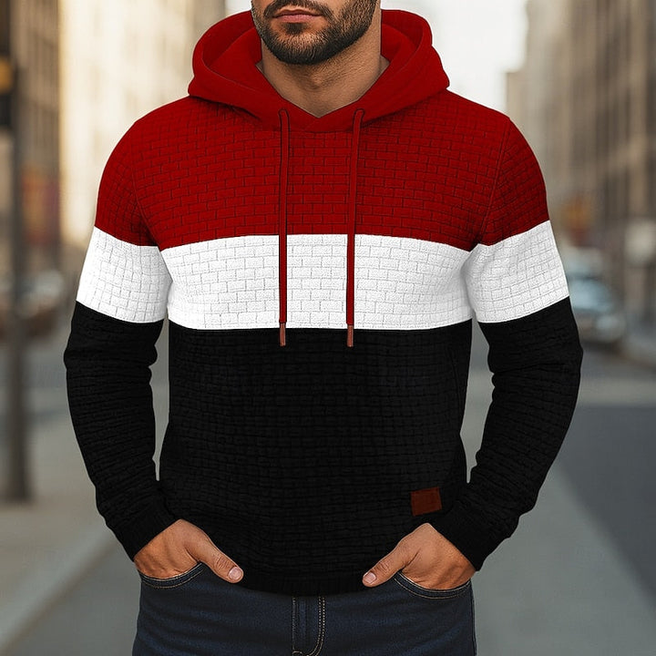 Hollis | Kleurblok Textured Hoodie