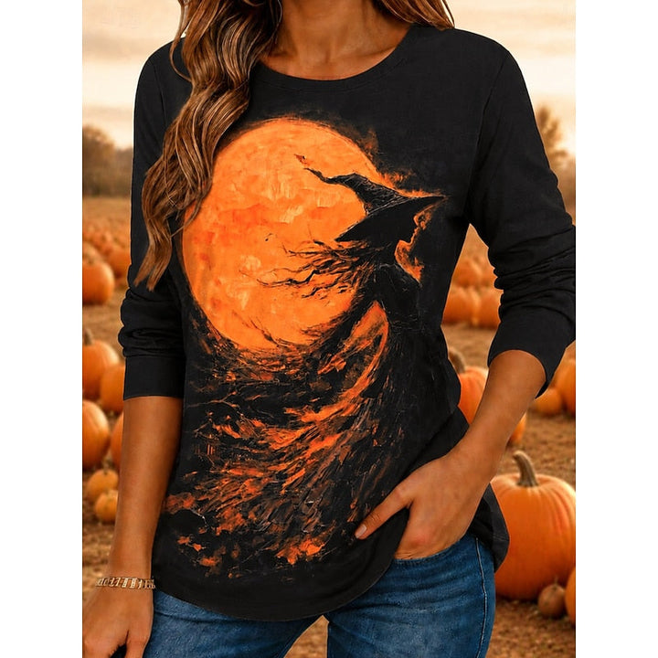 Fern | Halloween Heks Grafisch Lange Mouw Top