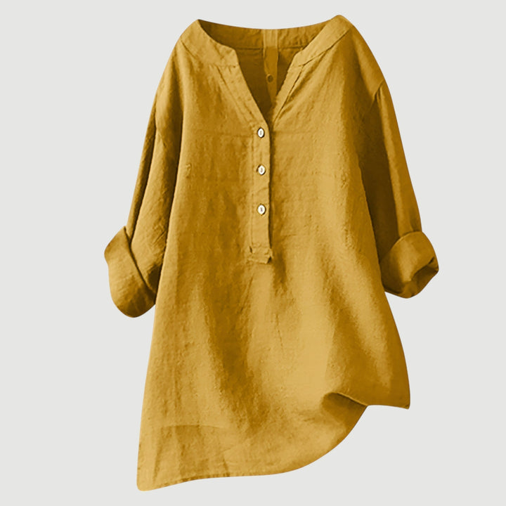 Carina | Verfijnde V-Hals Knopshirt
