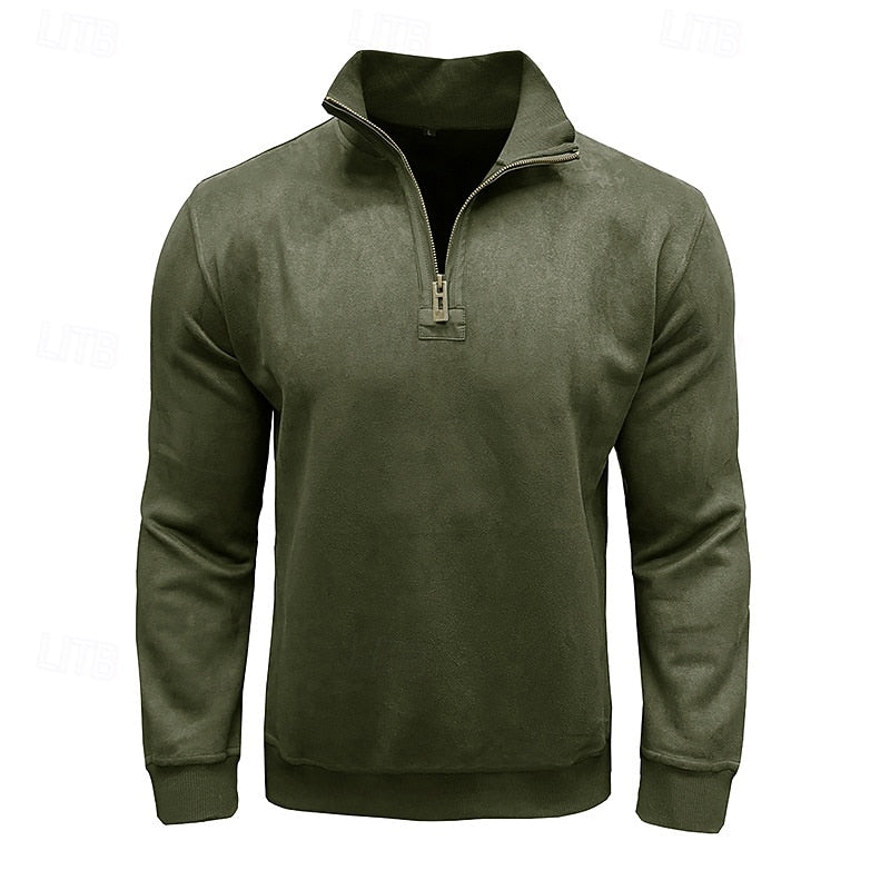 Caleb | Kwart-rits Sweatshirt met Staande Kraag