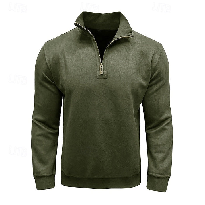 Caleb | Kwart-rits Sweatshirt met Staande Kraag