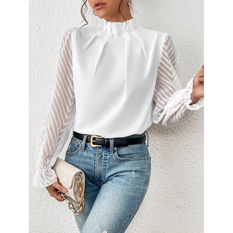 Elspeth | Elegante Hoge Hals Blouse