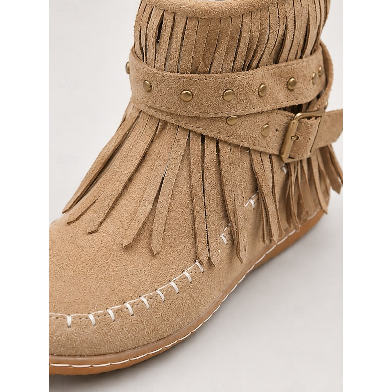 Susannah | Franje Moccasin Enkellaarsjes