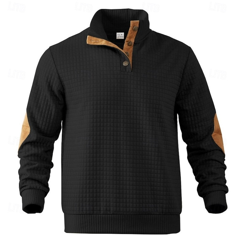 Garrett | Textured Staande-Kraag Pullover