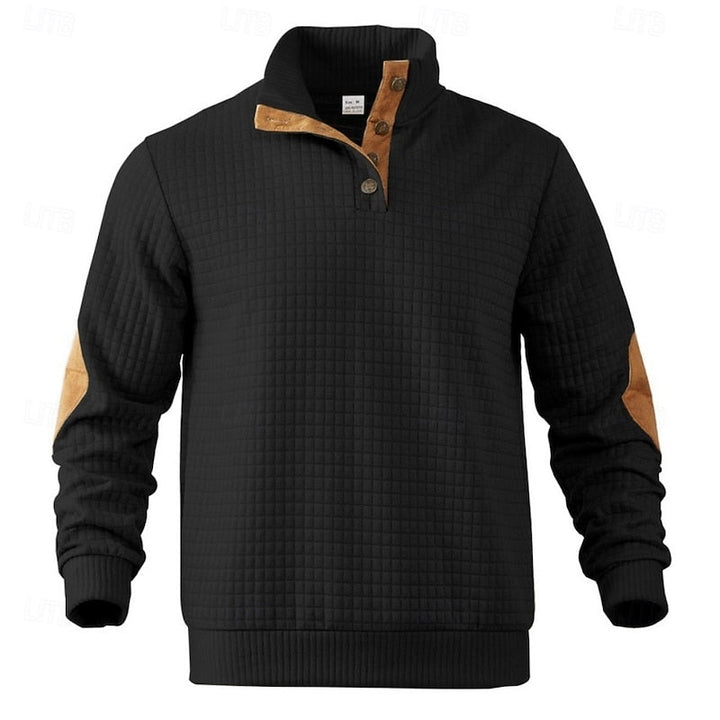 Garrett | Textured Staande-Kraag Pullover