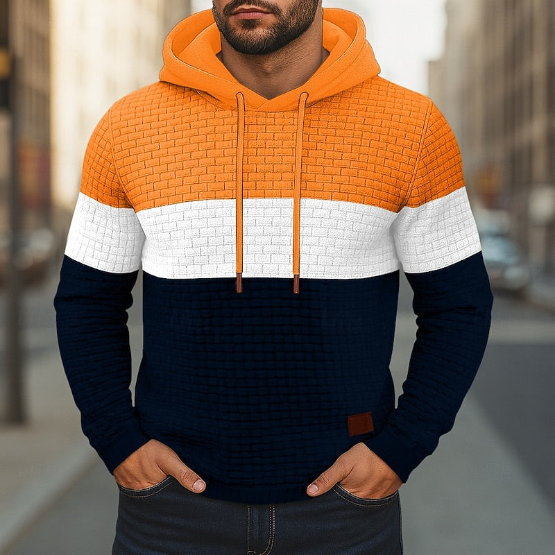 Hollis | Kleurblok Textured Hoodie