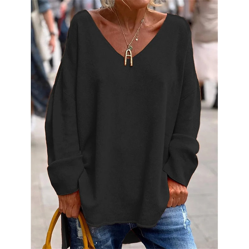 Willow | Relaxed V-Hals Pullover