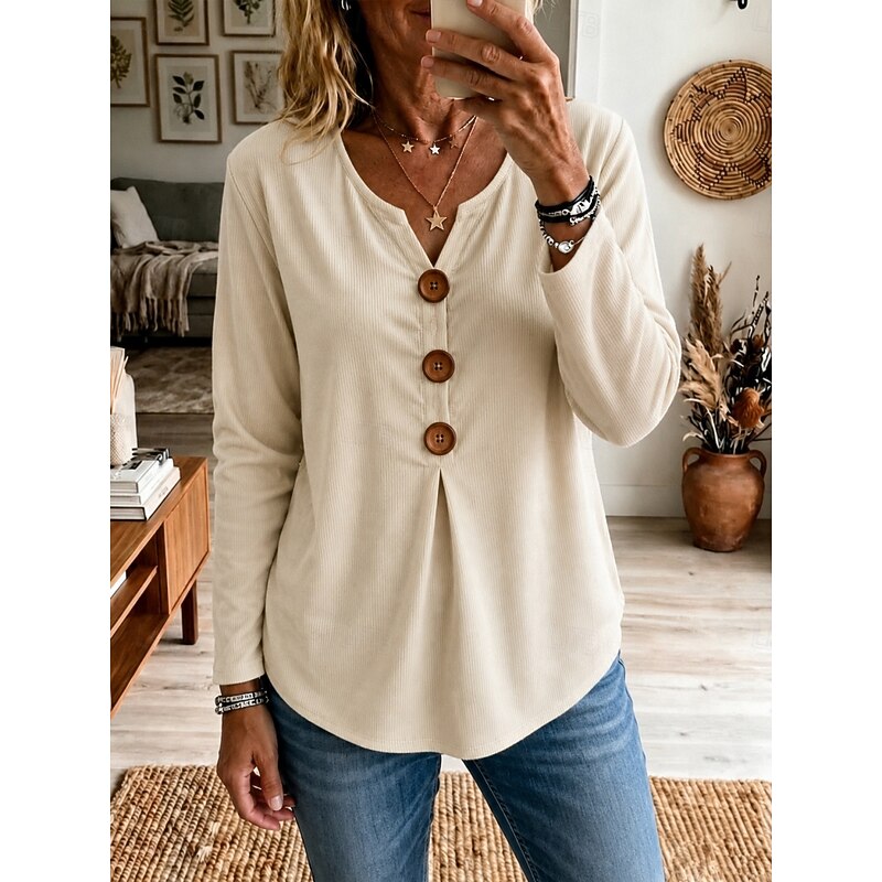 Katherine | Knop V-Hals Top