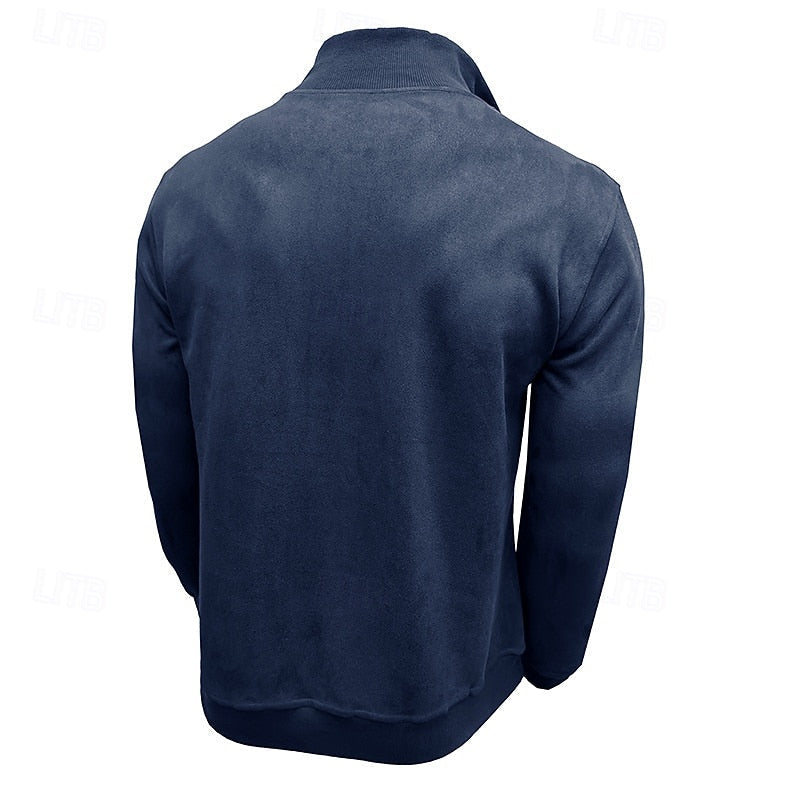 Caleb | Kwart-rits Sweatshirt met Staande Kraag
