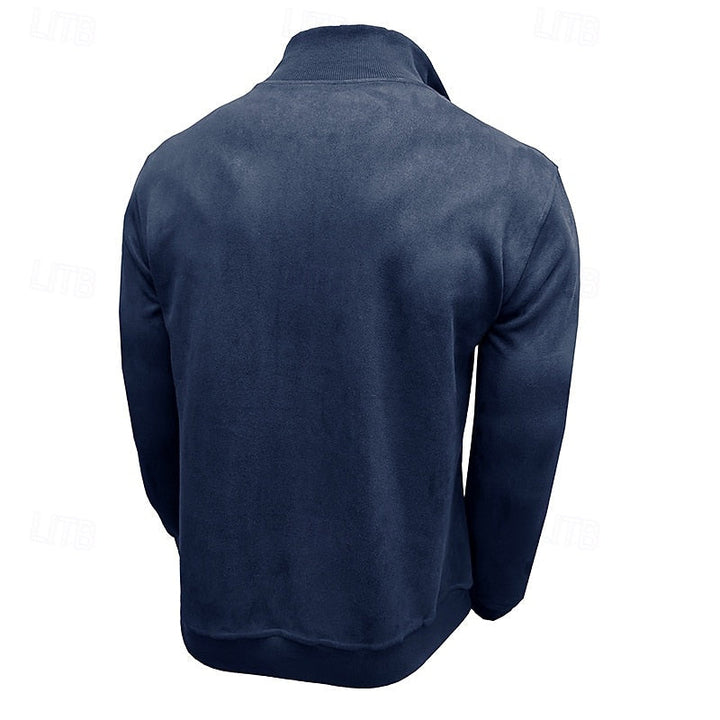 Caleb | Kwart-rits Sweatshirt met Staande Kraag