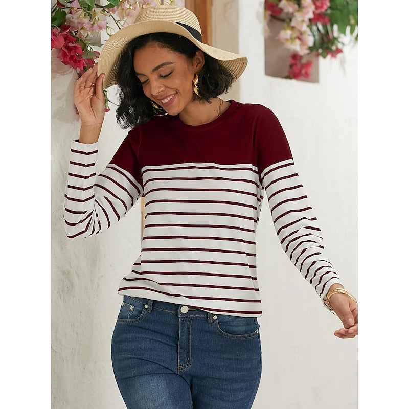 Constance | Gestreepte Lange Mouwen Top