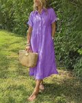 Maggie | Casual Gestreepte Midi Jurk