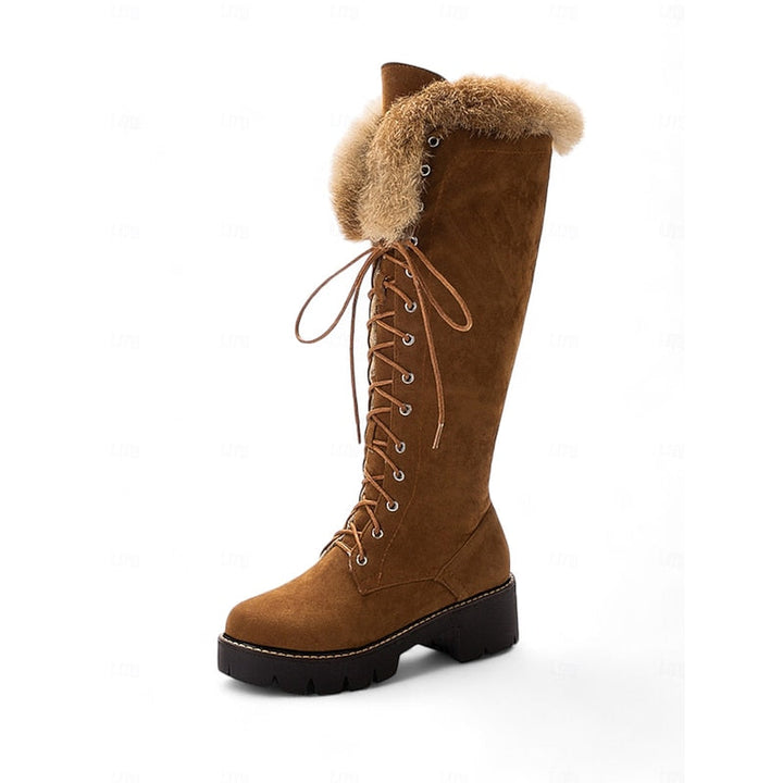 Aurelia | Gezellige Veterschoenen tot de Knie voor de Winter