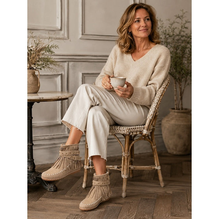 Susannah | Franje Moccasin Enkellaarsjes