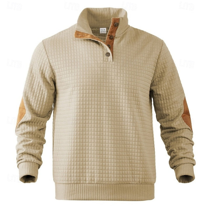 Garrett | Textured Staande-Kraag Pullover