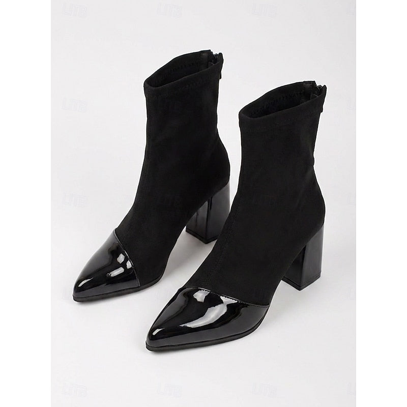 Beatrix | Cap-Toe Chunky Heel Enkellaarsjes