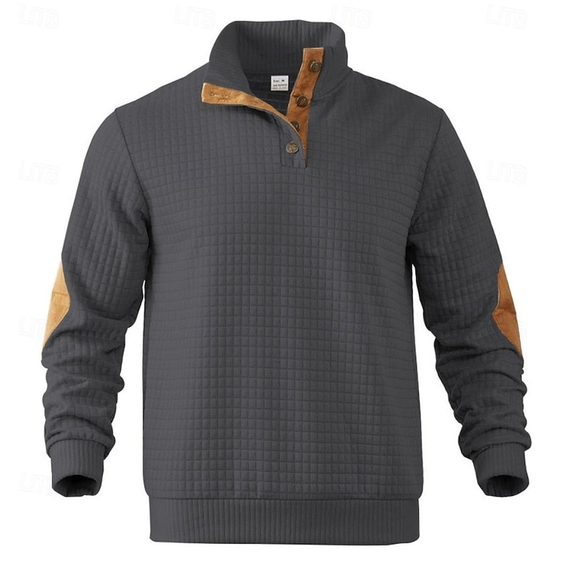 Garrett | Textured Staande-Kraag Pullover