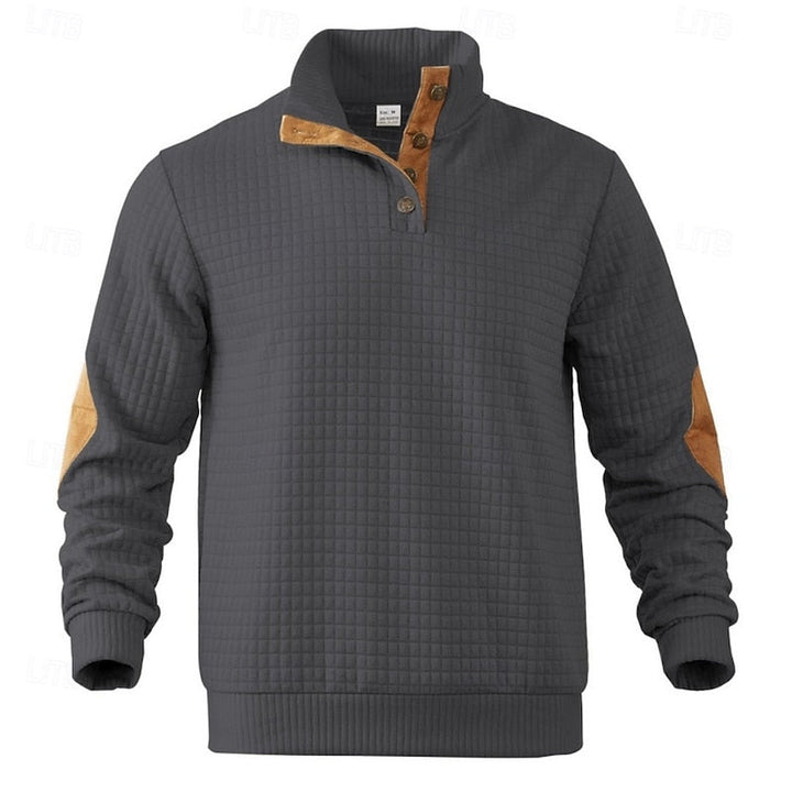 Garrett | Textured Staande-Kraag Pullover