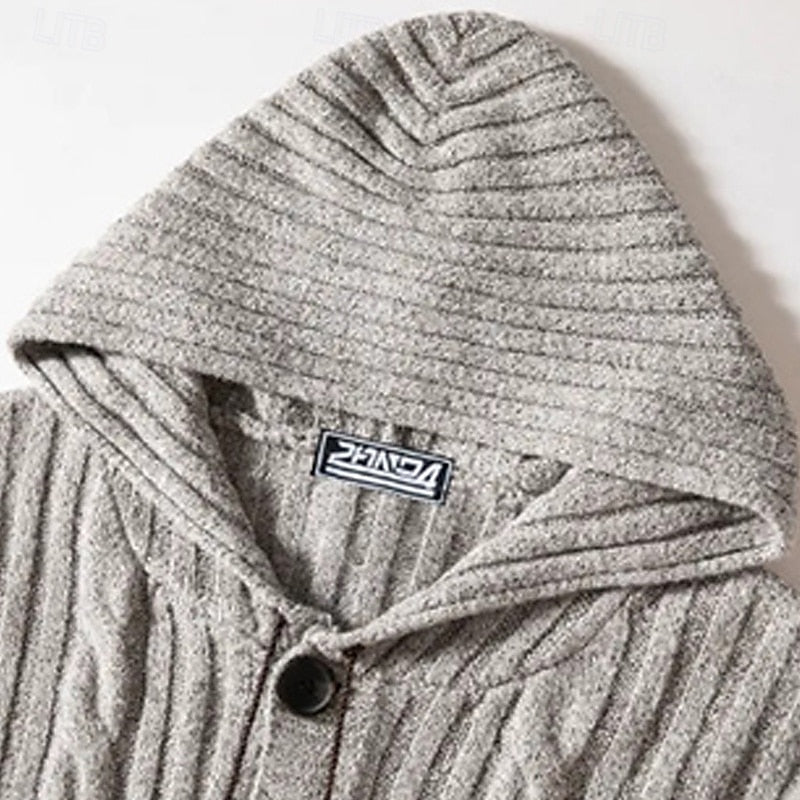 Graham | Kabelgebreide Hooded Cardigan
