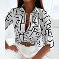 Novalie | Klassieke Geprinte Blouse met Kraag