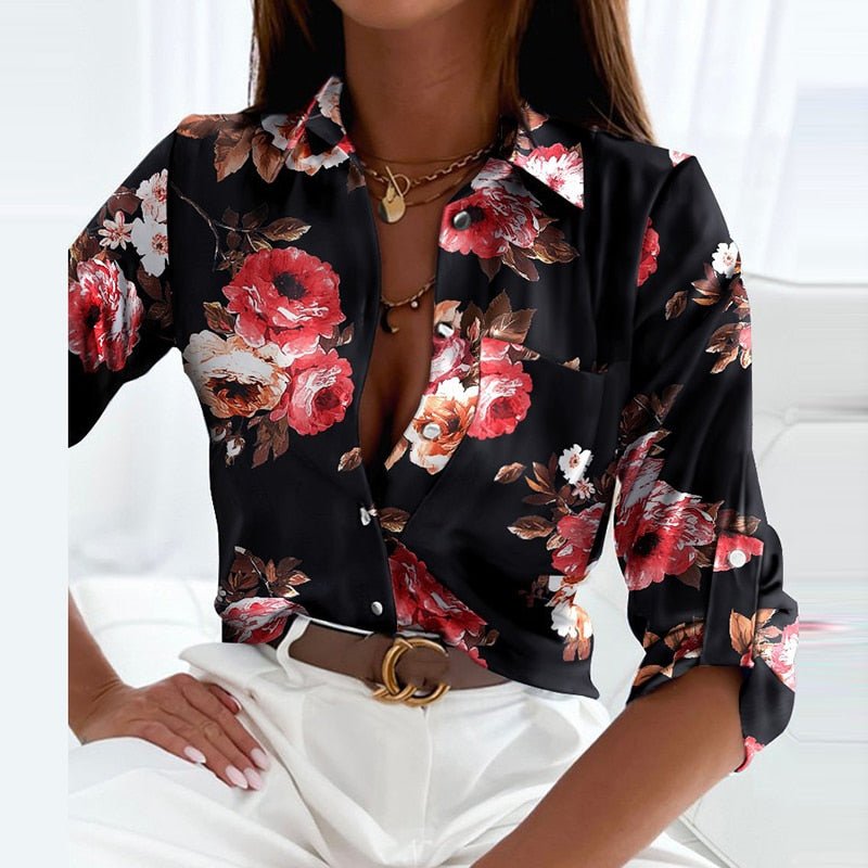 Novalie | Klassieke Geprinte Blouse met Kraag