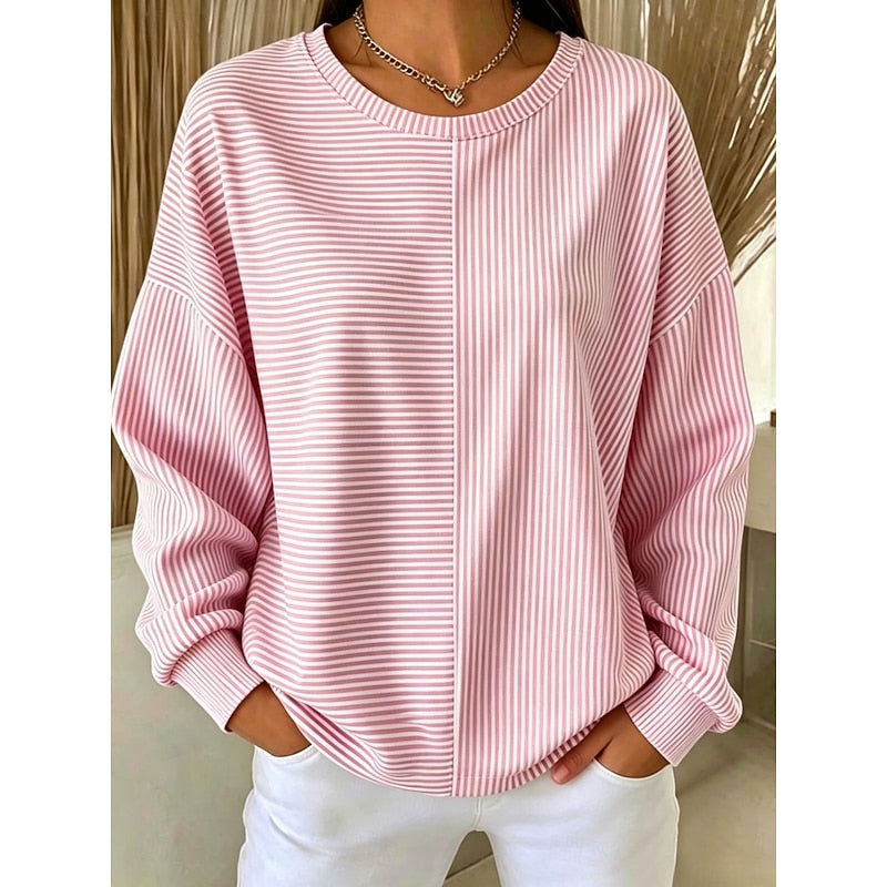 Corinna | Ontspannen Gestreepte Sweatshirt