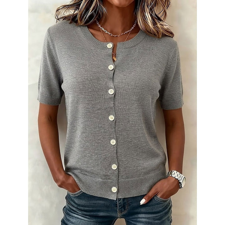 Delia | Knoop-Front Korte Mouw Top
