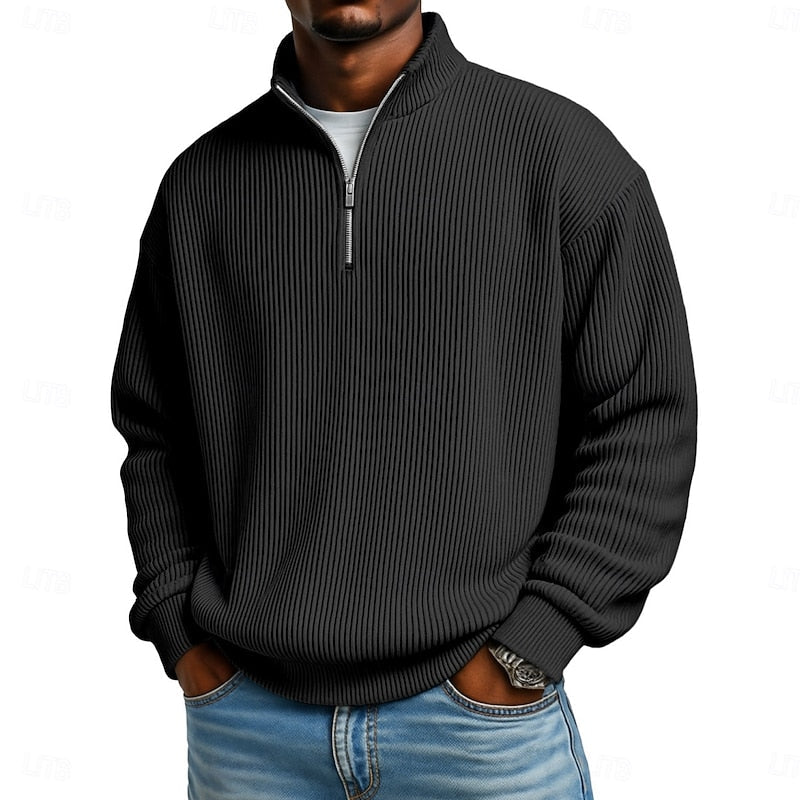 Harlan | Geribbelde Quarter-Zip Pullover