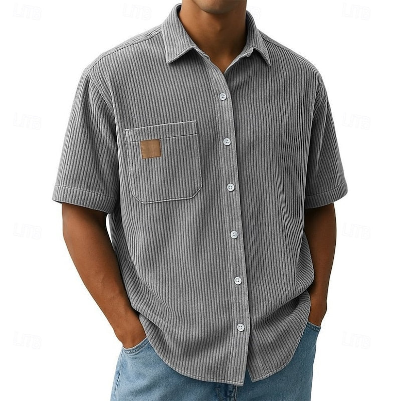 Declan | Getextureerde Korte Mouwen Shirt