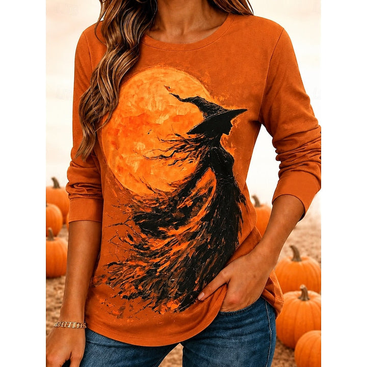 Fern | Halloween Heks Grafisch Lange Mouw Top