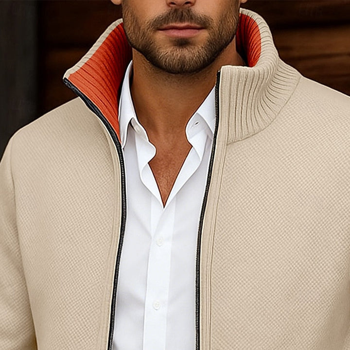 Gregory | Staande Kraag Rits Cardigan