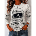 Selene | Halloween Skull Lange Mouwen Top